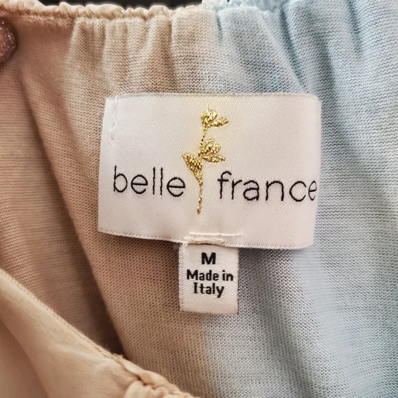BELLE FRANCE 🇫🇷 100% SILK Cold Shoulder Top M - Picture 2 of 5